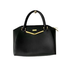 Joy & Iman Black Leather Satchel Purse